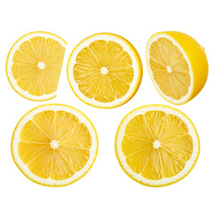 Fototapeta premium Untitled design - lemon slices isolated on transparent background Generative Ai (3)