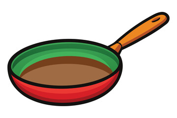 Vibrant Cartoon Skillet Ready to Cook Up Something Delicious A Colorful Culinary Illustration for Food Lovers and Kitchen Enthusiasts