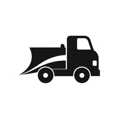 Naklejka premium Silhouette of a snowplow on transparent background