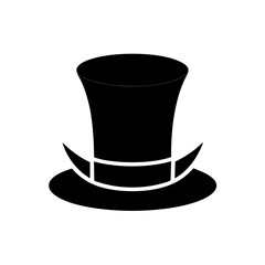 Silhouette of a top hat on transparent background