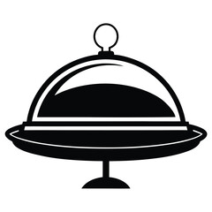 Elegant Serving Dish Emblem with a Classy Design Perfect for Restaurants or Culinary Arts Branding