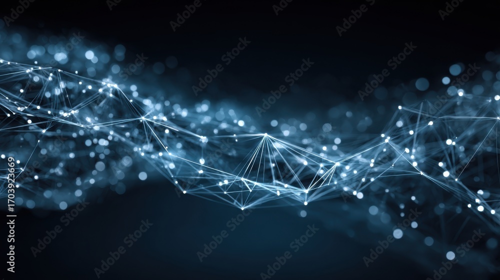 Aufkleber intricate lines and glowing nodes depict a network of data transmission, evoking a sense of digital 