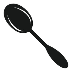 Elegant Spoon Silhouette Graceful Utensil Design for Culinary Projects and Modern Tableware Aesthetic Presentation Striking Minimalist Symbolism