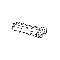 Sleeping bed handdrawn icon sketch vector illustration