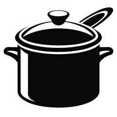 Black and White Cooking Pot with Lid and Side Handles Kitchenware for Home Cooking and Culinary Adventures
