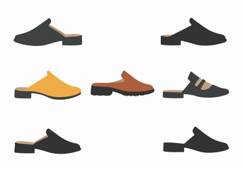 Stylish collection of women's fashion slip-on shoes, mules, and clogs in diverse colors and designs, perfect for modern footwear trends.