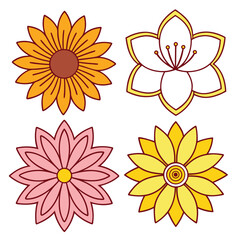 Obraz premium Colorful spring flowers vector seamless pattern, a beautiful floral illustration for nature design