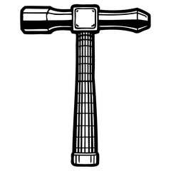 Vintage blacksmith hammer with wooden handle