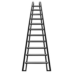 Black and white ladder illustration with clean line art design