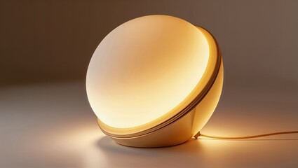Illuminated Gold Modern Table Lamp, Warm Light
