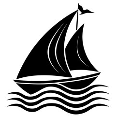 sailing ship on a white