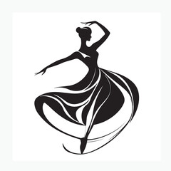 silhouette of a dancing woman