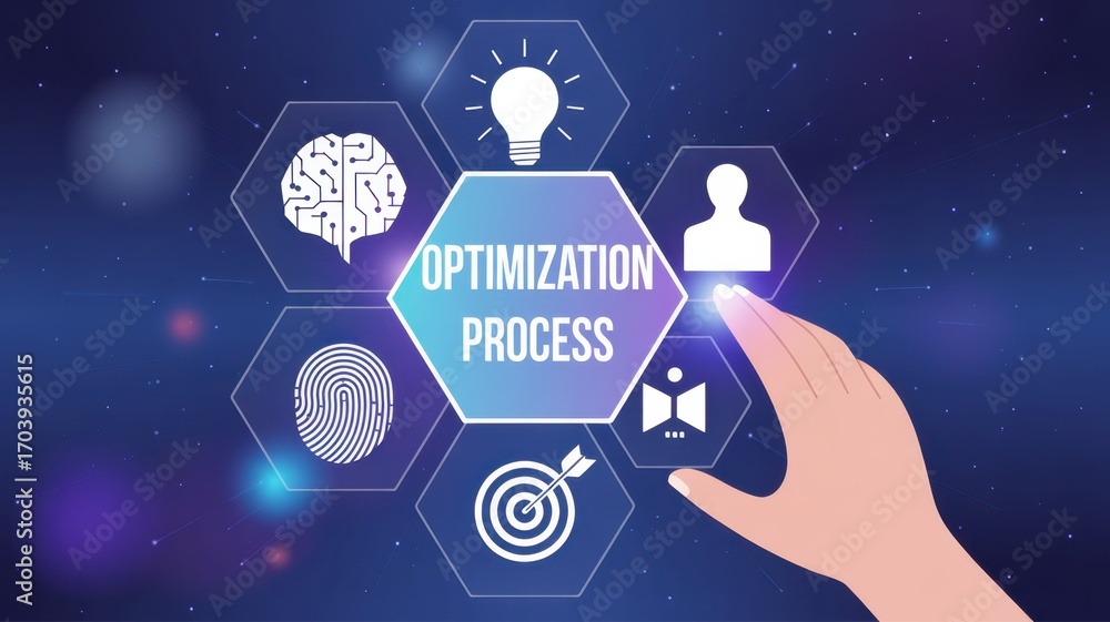 Poster optimization process: an imaginative digital concept showcases the optimization process with interco