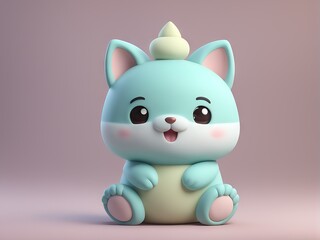 3d cute cartoon baby cat