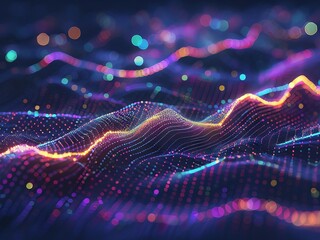 abstract wave background with glowing lines. data science concept.abstract concept.