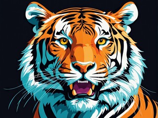 tiger head vector illustration design