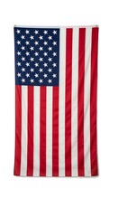 A full view of the American flag, displaying its iconic red, white, and blue colors and the arrangement of stars and stripes.