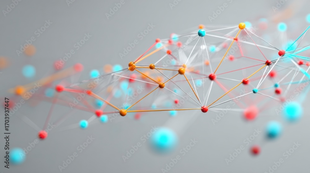 Aufkleber a vibrant network of nodes connected by thin lines creates an abstract representation of data flow. 