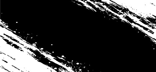 Abstract monochrome background showcases diagonal white brush strokes against a contrasting black backdrop, creating a modern and dynamic textural overlay element for design projects