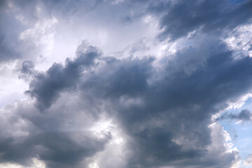 The sky is blue with clouds, beautiful by nature.