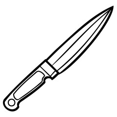 Illustration of a sharp knife, featuring a pointed blade and a comfortable handle, perfect for culinary or outdoorthemed designs