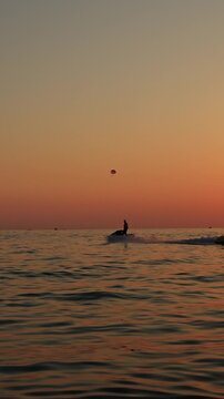 The silhouette of a gyro scooter floating in the sunset. A journey.