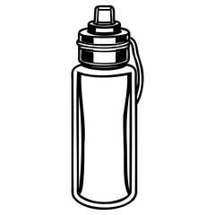 Illustration of a reusable water bottle, perfect for staying hydrated during workouts and outdoor activities