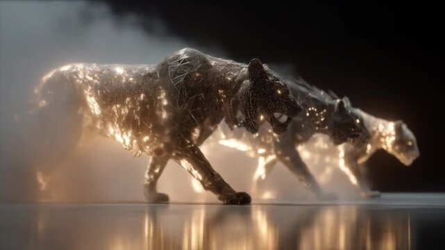 Digital creatures running