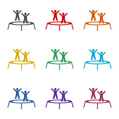Children Trampoline icon isolated on white background. Set icons colorful