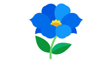 Blue Himalayan Poppy Vector Flower Illustration Gradient Colors