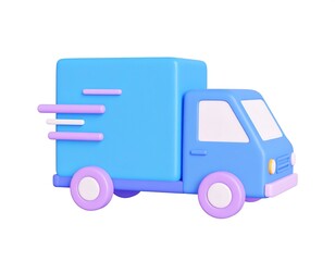 Pastel delivery truck 3D model