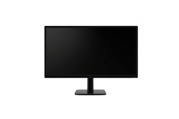 High resolution computer monitor display screen technology electronics device mockup isolated on transparent background