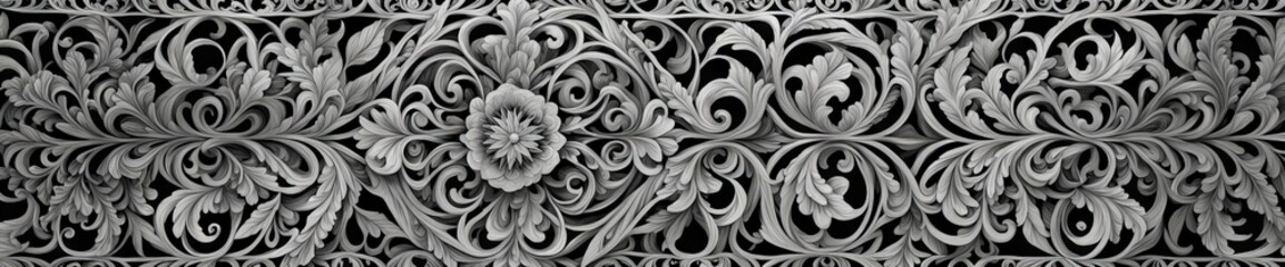 seamless black background with geometric elements and borders