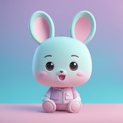 Obraz premium cute rabbit 3d illustration