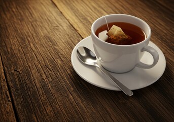 Obraz premium Cozy Teatime on Wood
