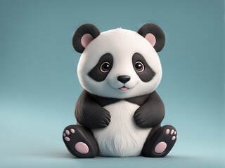 3d of a cute panda