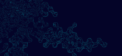 navy background with delicate, glowing blue contour lines forming an intricate abstract pattern. Perfect for contemporary, digital, or artistic designs