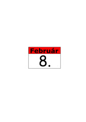 Calendar date. Február (february) 8. in hungarian language.