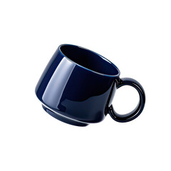 Stylish Navy Blue Coffee Mug Isolated on White Background, Generative AI