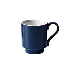 Stylish Navy Blue Coffee Mug Isolated on White Background, Generative AI