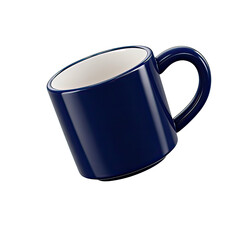 Stylish Navy Blue Coffee Mug Isolated on White Background, Generative AI