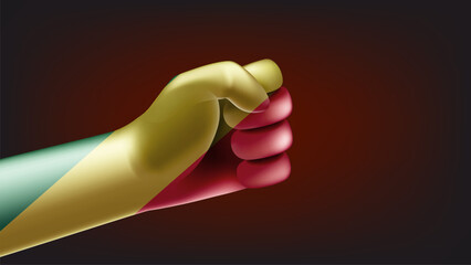Fist with flag of Congo. 3d vector illustration