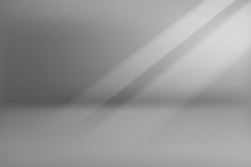 Gray room with sun light. 3d vector background for product design