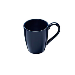 Stylish Navy Blue Coffee Mug Isolated on White Background, Generative AI