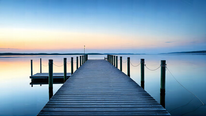 Naklejka premium Wooden Pier at Sunset
