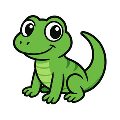 Naklejka premium Cartoon lizard reptile character illustration