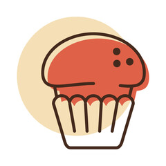 Delicious Freshly Baked Cupcake Icon