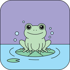 Frog pastel vector icon