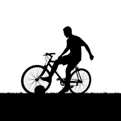 Obraz premium silhouette of a man riding a bike