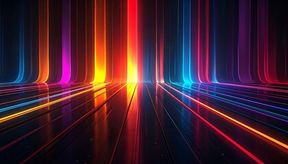 Futuristic vibrant colorful corridor